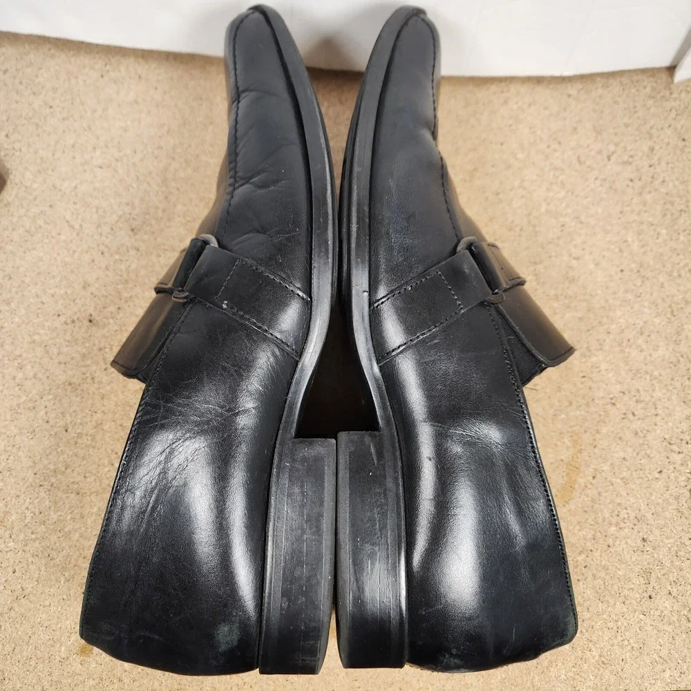 BOSTONIAN CROWN WINDSOR‎ Made In Italy Black Leather 13 Men's slip on Loafers
